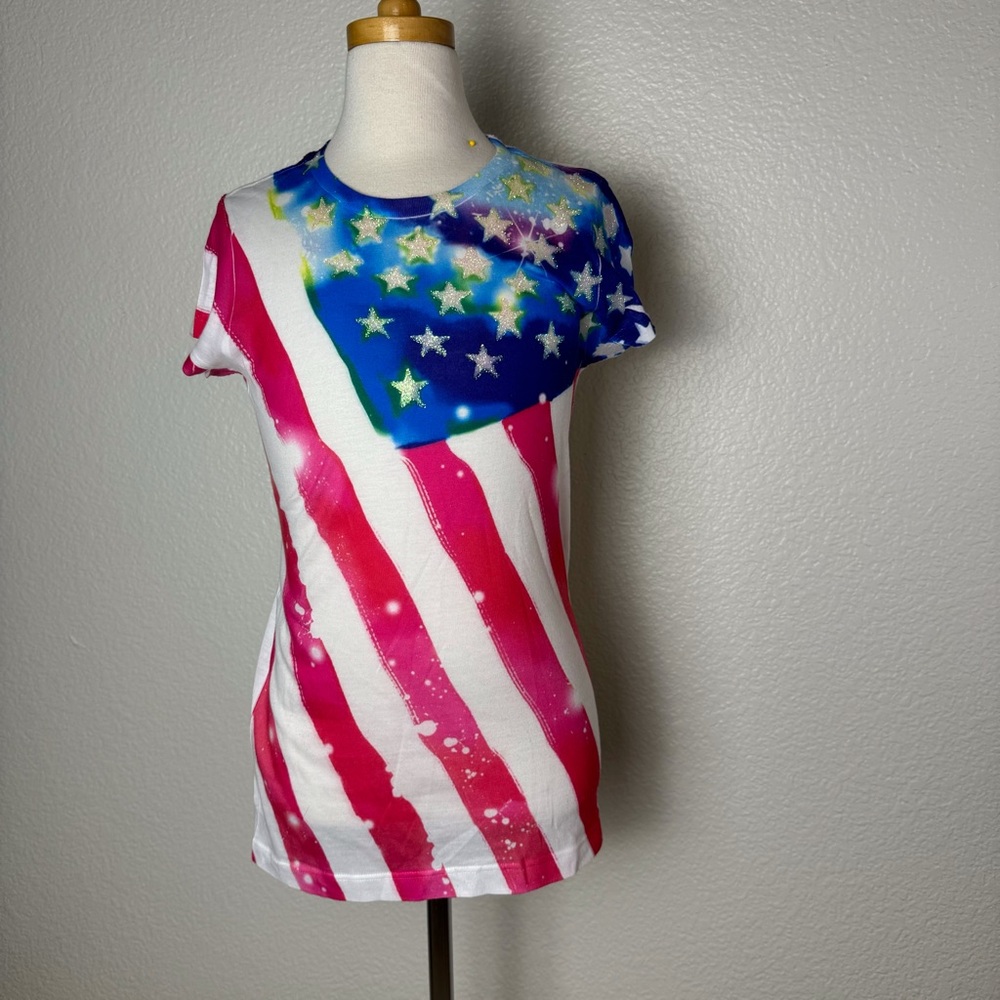 GIRLS Sz 14 (XL) Patriotic T-Shirt Aeropostale USA